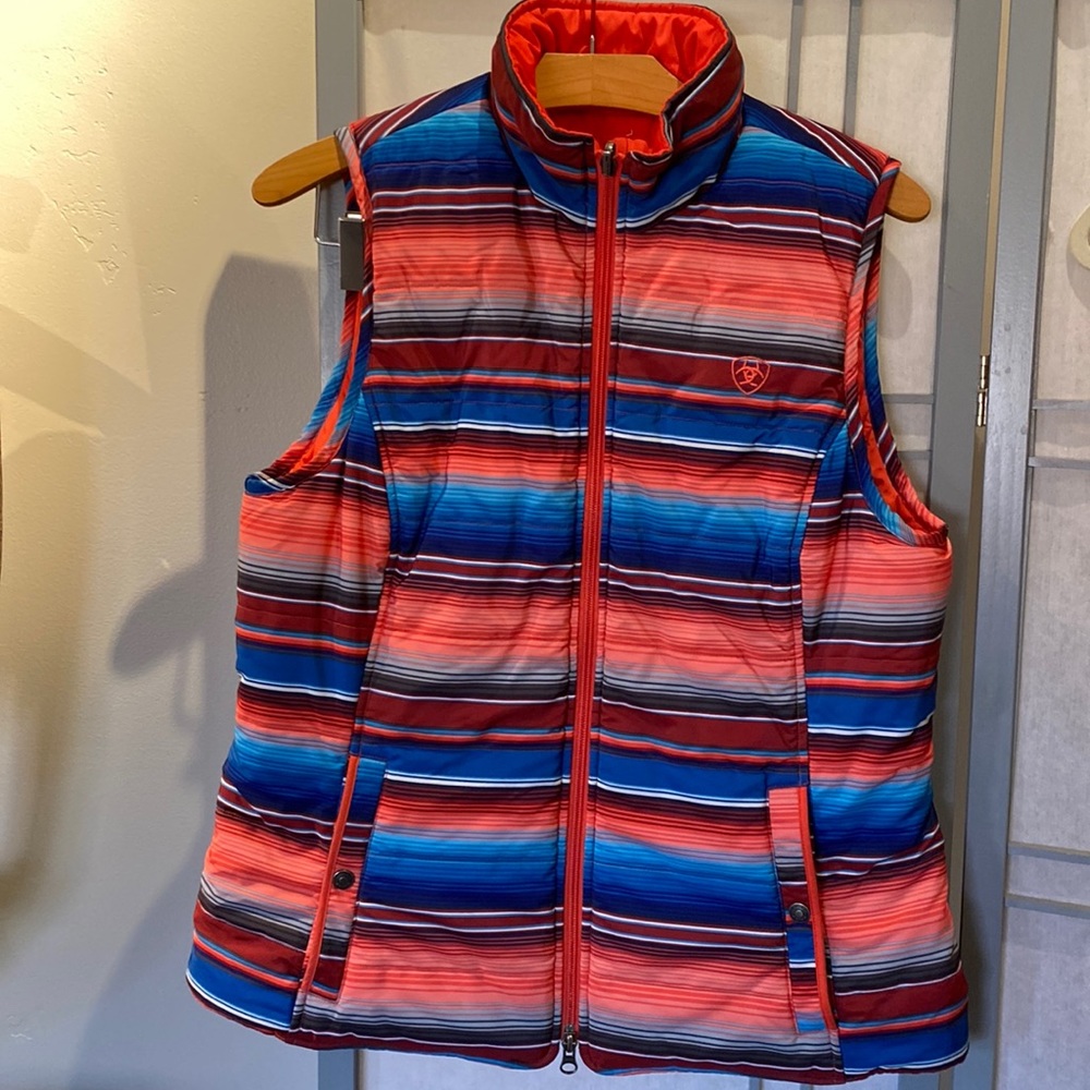 REVERSIBLE serape ARIAT puffer vest